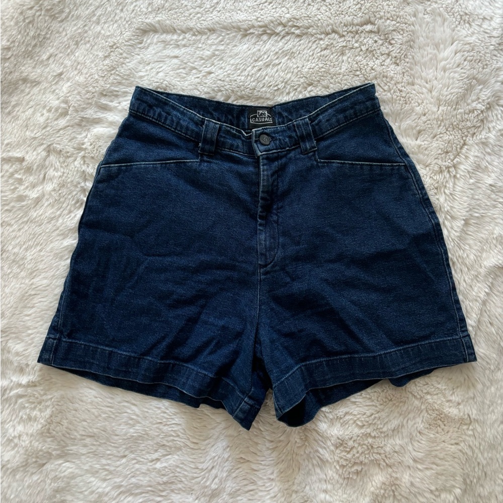 VTG 90s Lee - High Rise Denim Shorts in Dark Blue